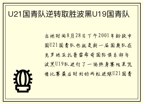 U21国青队逆转取胜波黑U19国青队